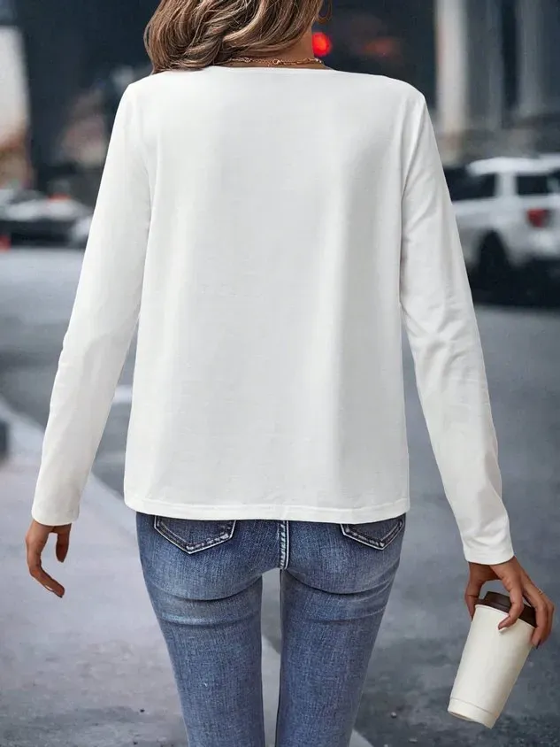 Casual Striped Crew Neck Long Sleeve T-shirt