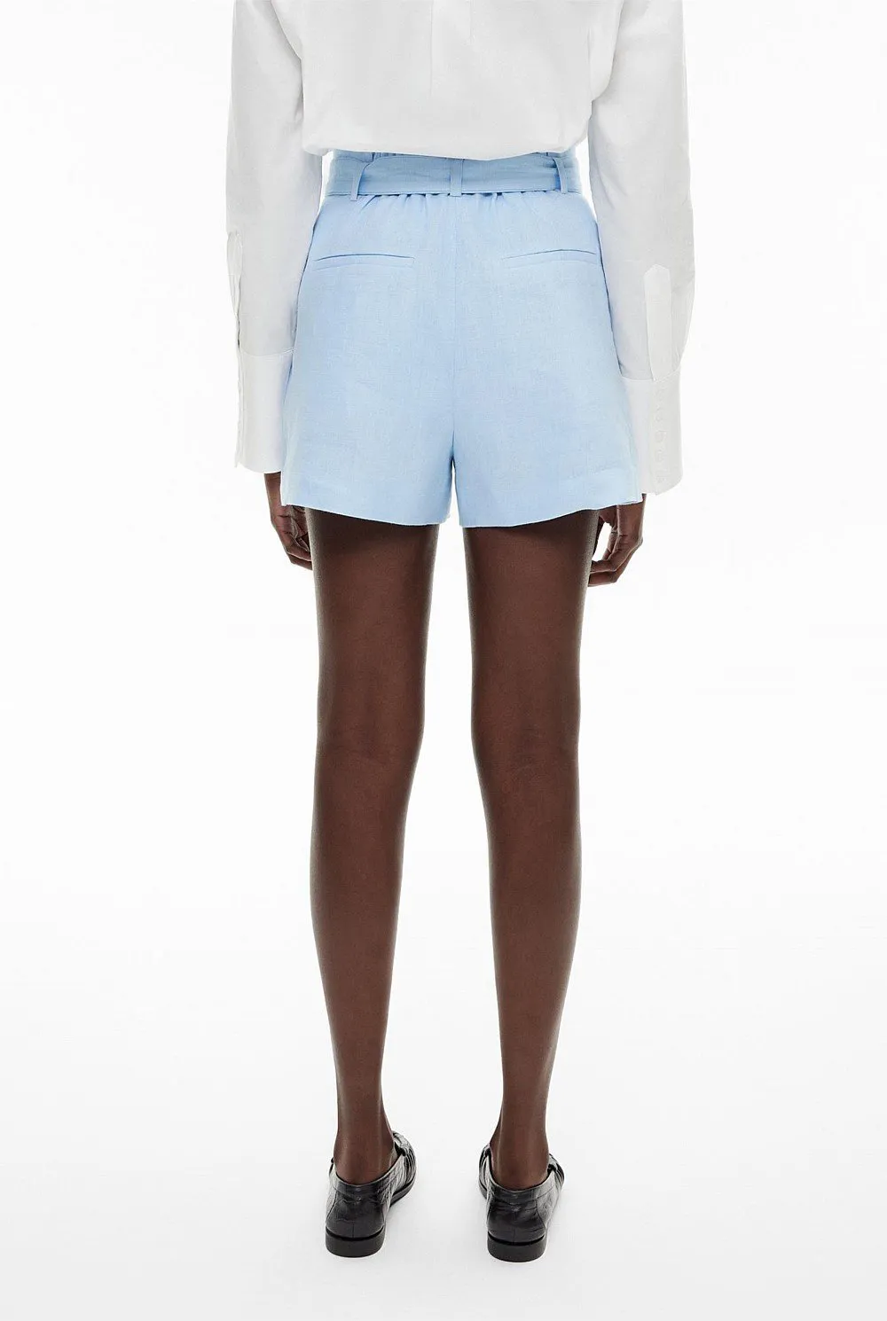 Ladies' Linen Waist-Cinching Short Pants