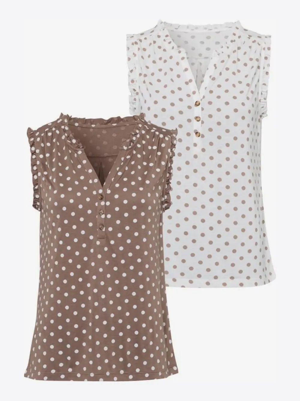 PolkaDot V-neck Casual Style Blouses