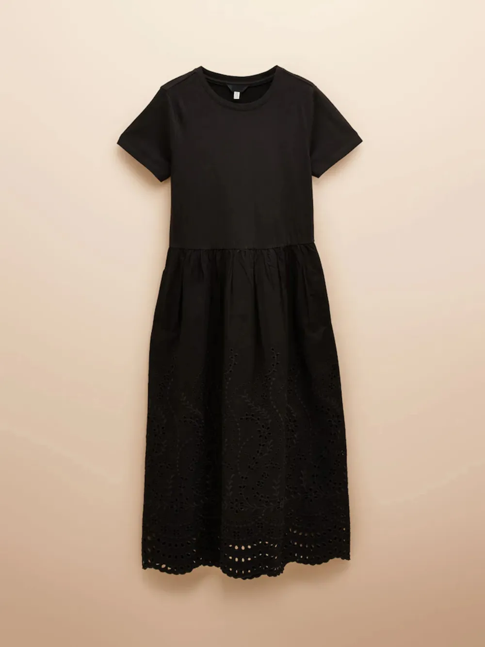 Classic Soft Breathable Plain Lace Hem Cotton Dress
