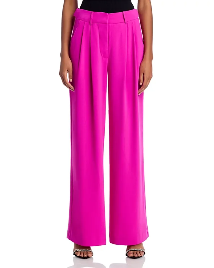 Wide Leg Silhouette Crepe Pants