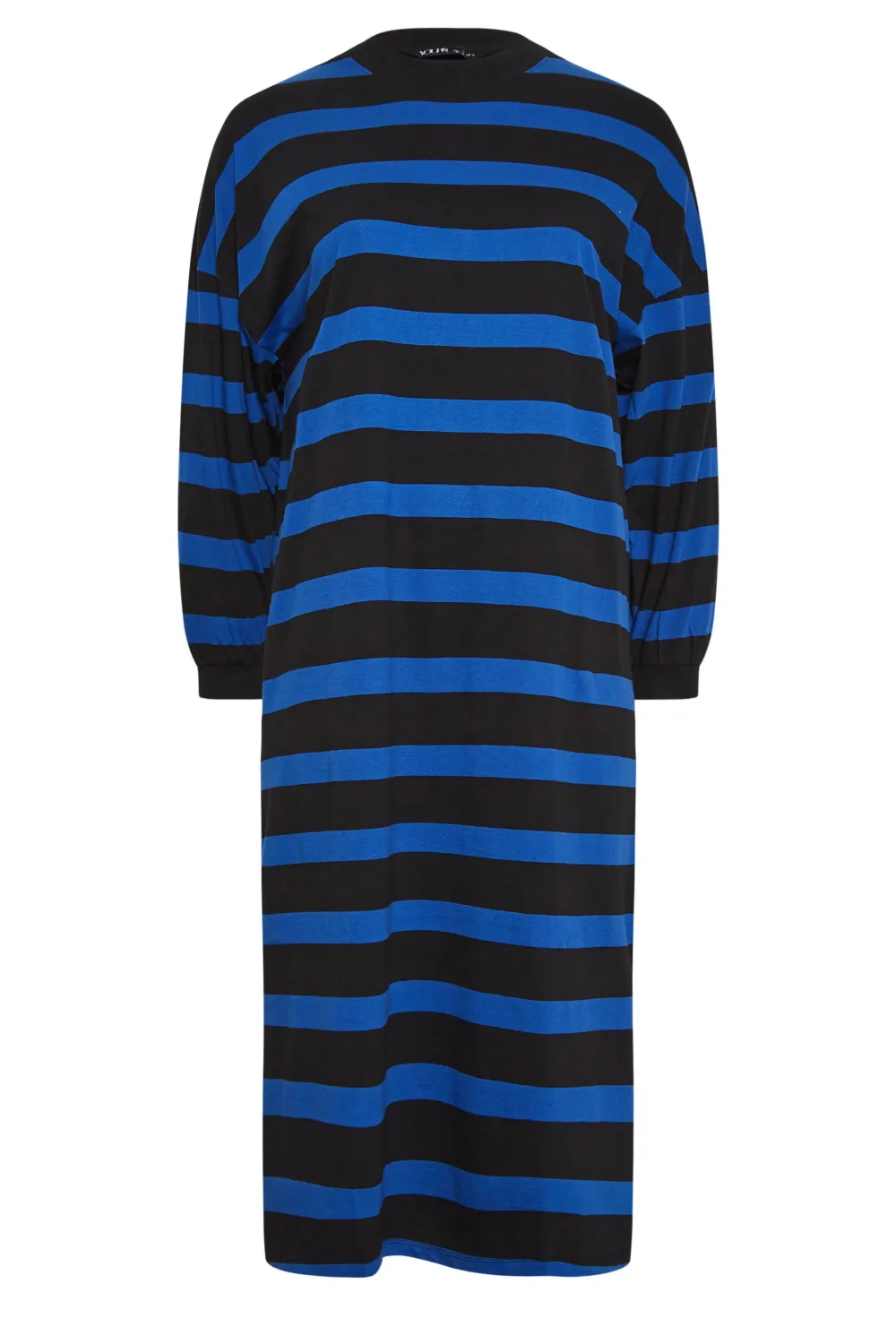 YOURS Curve Beige Brown Stripe Oversized T-Shirt Dress