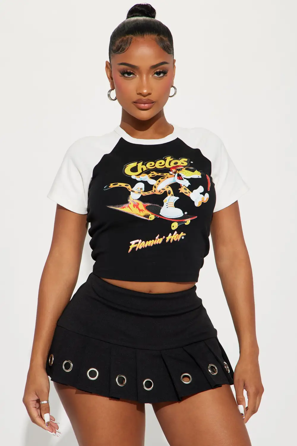 Flamin Hot Raglan Top - Black