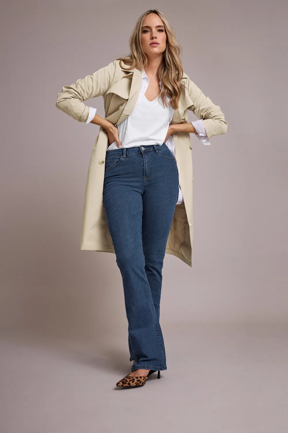 LTS Tall Blue Mid Wash RAE Stretch Bootcut Jeans