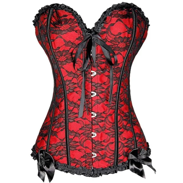 Women's Plus Size Corsets Halloween Country Bavarian Overbust Corset Tummy Control Push Up Jacquard Lace Stripe Waves Hook & Eye Lace Up Nylon Others Christmas Wedding Party Birthday Party