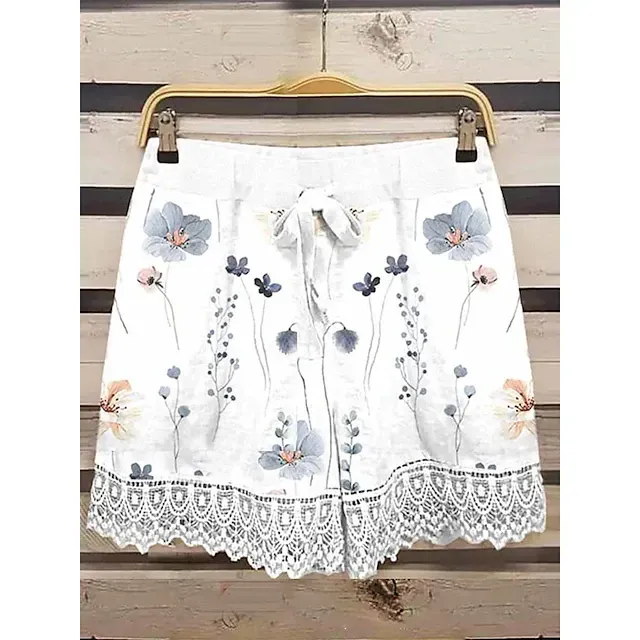 Loose Print Vest With Loose Casual Shorts Set