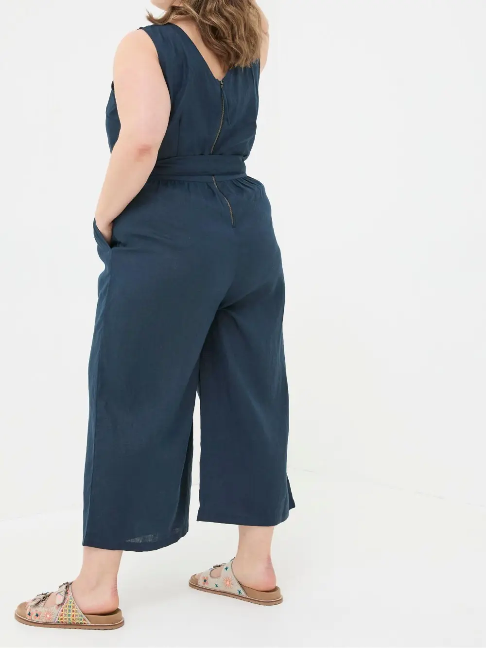 Blue Linen Jumpsuit