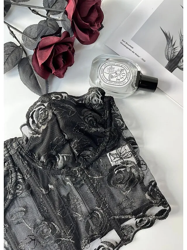 Corset Women's Corset Tops Prom Party & Evening Club Black White Red Sexy Underbust Corset Buckle Tummy Control Lace Summer Spring