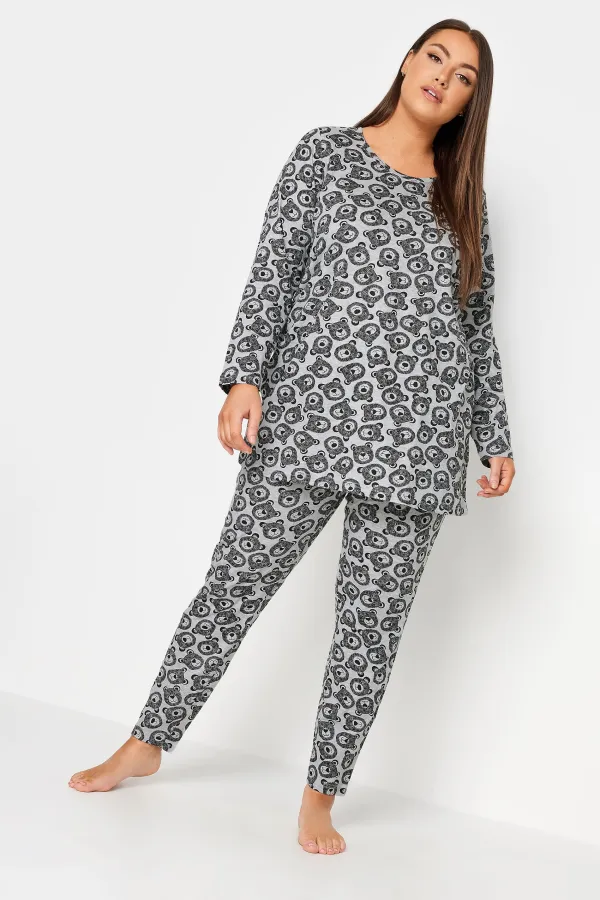 YOURS Curve Light Blue Star Print Tapered Pyjama Set