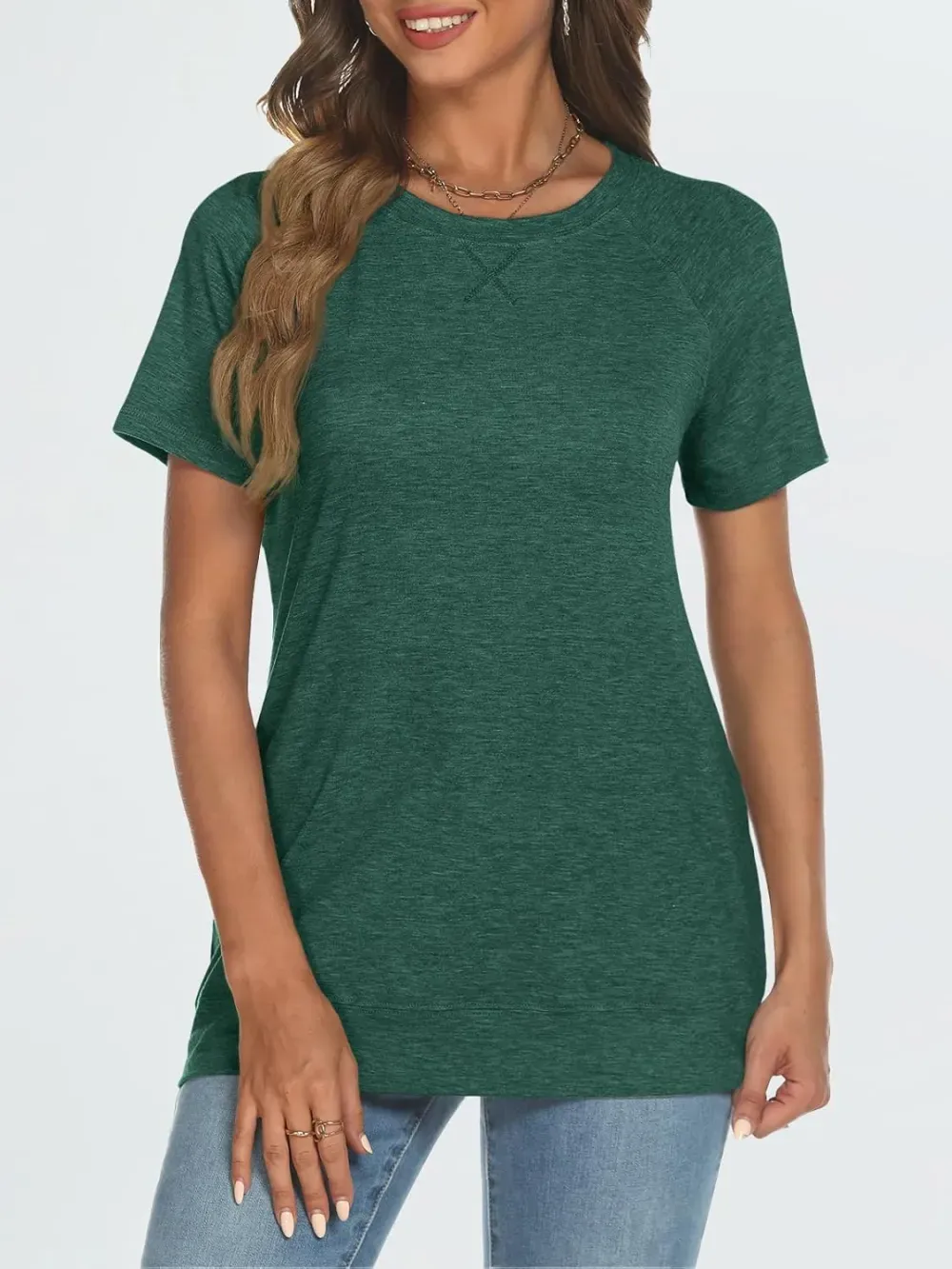 AUTOMET T Shirts Short Sleeve Crewneck Tees for Women Trendy Lightweight Soft Casual Summer Tops Clothes 2024