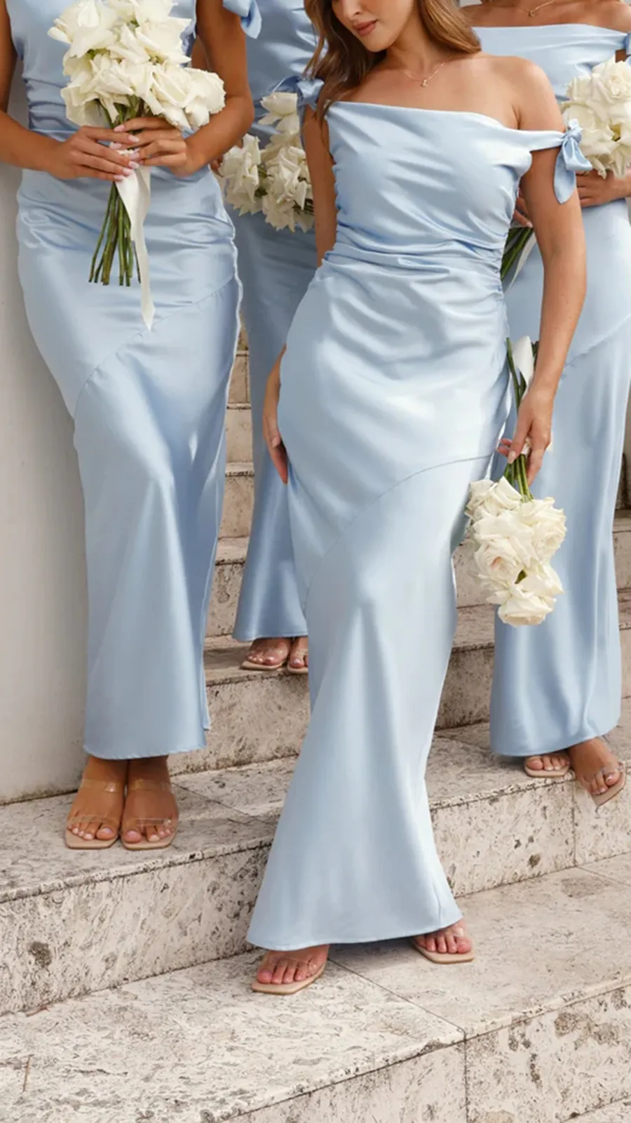 Bow Shoulder Strap Maxi Dress