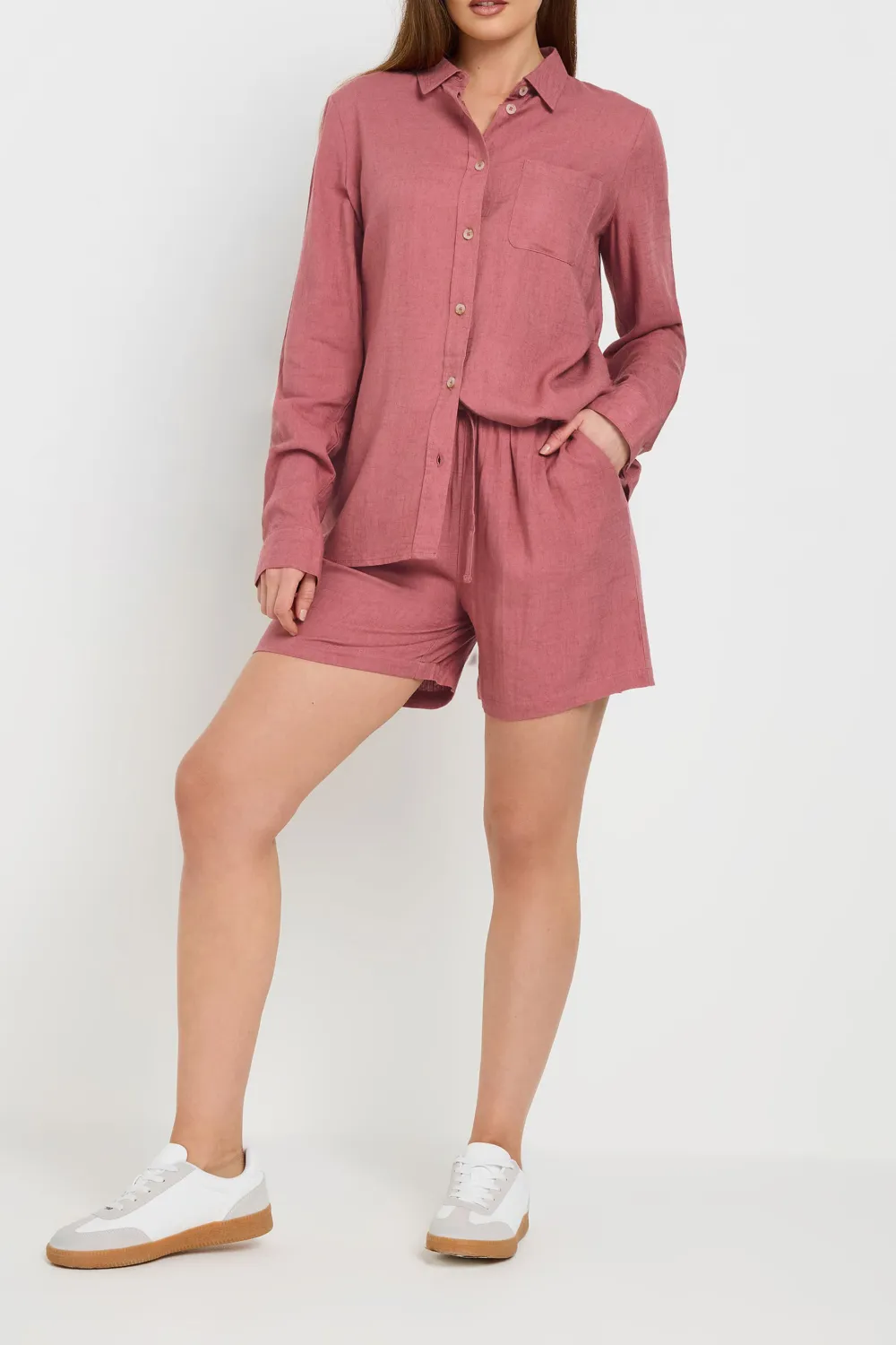 Front Patch Pocket Solid Color Shirt