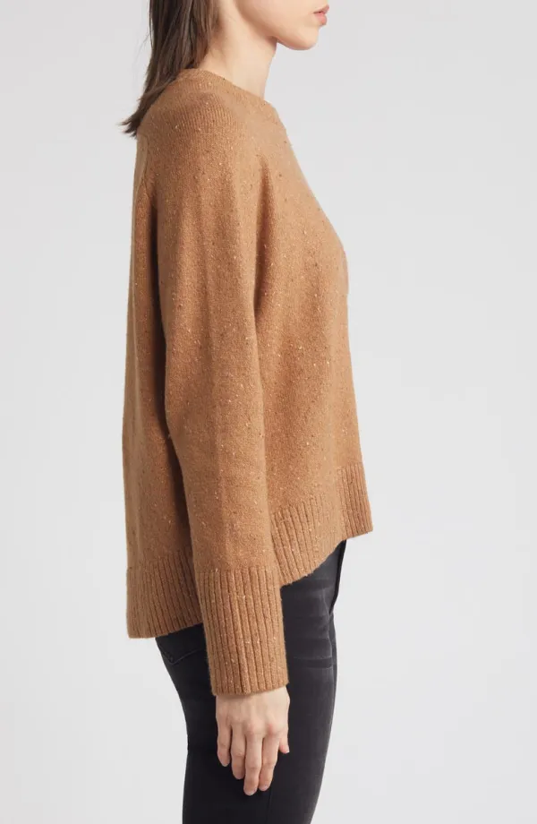Speckled Pima Cotton Blend Sweater