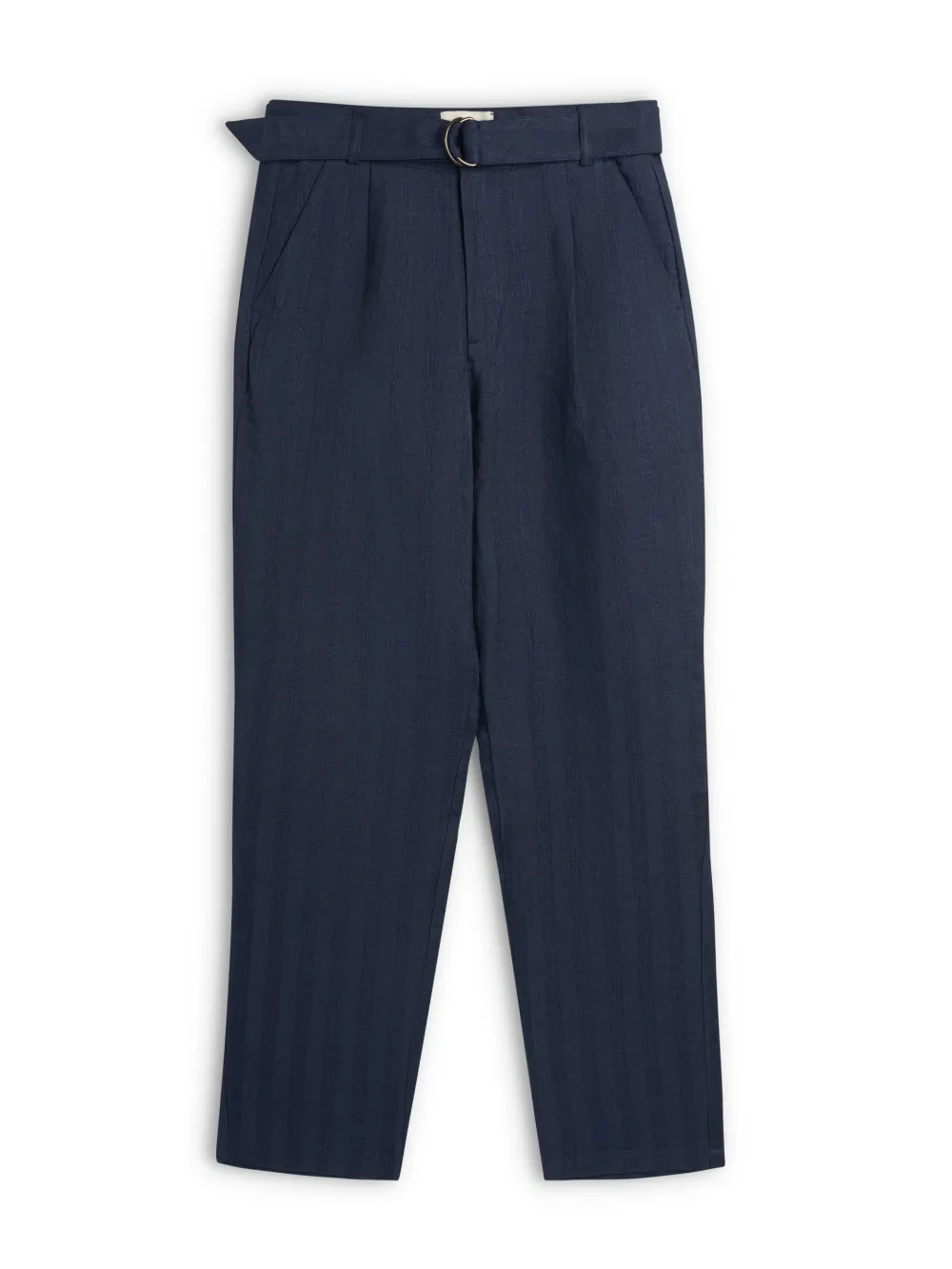 Navy Linen Casual Style Trousers