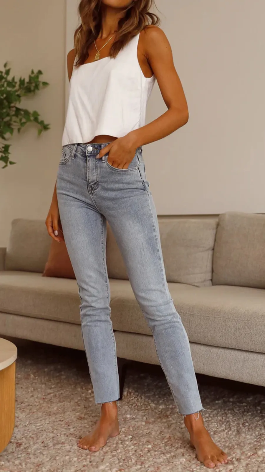 Light-Colored Skinny Jeans