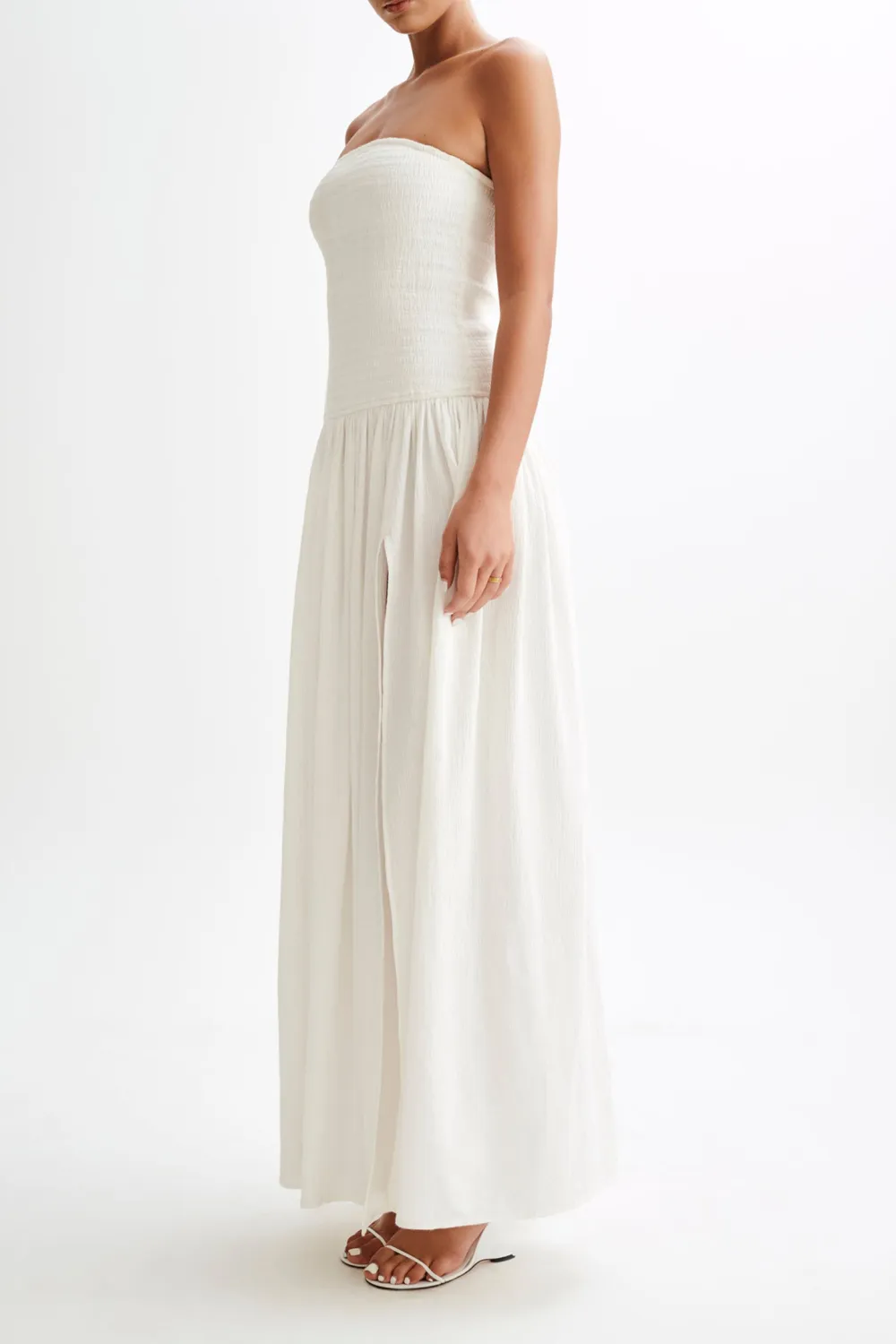 Cotton Shirring Maxi Dress