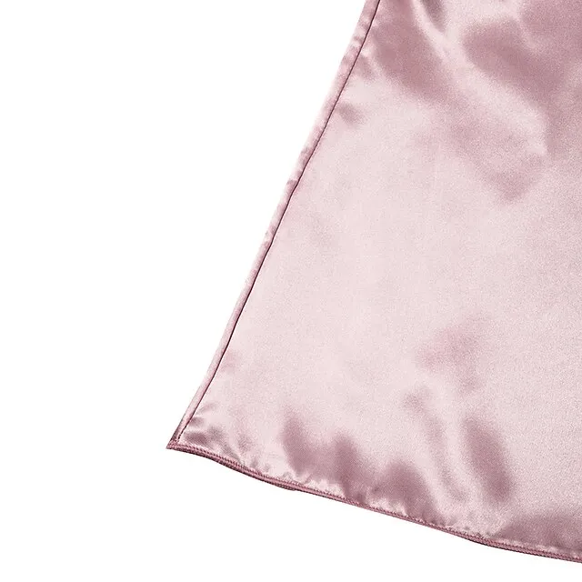 Women's Lace Satin Silk Pajamas Sets 4 Pcs Home Party Daily St.Patrick's Day Elastic Waist Pure Color Satin Simple Casual Soft Strap Top Shorts Fall Winter Spring Strap Short Sleeves Long Sleeve