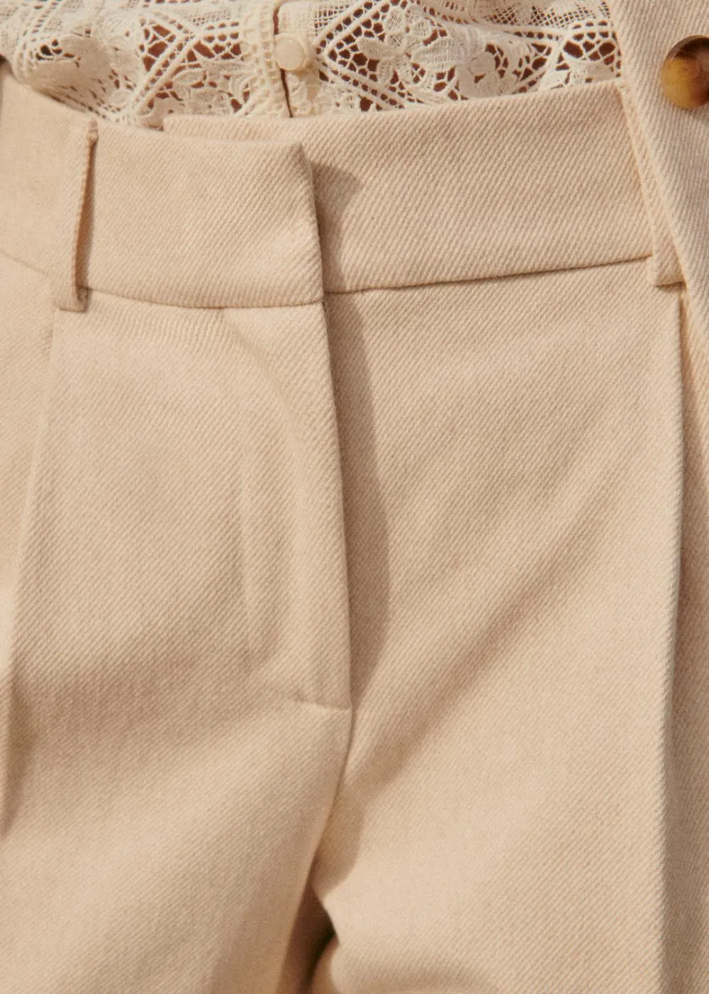 Low-Rise Flat-Pleated Trousers