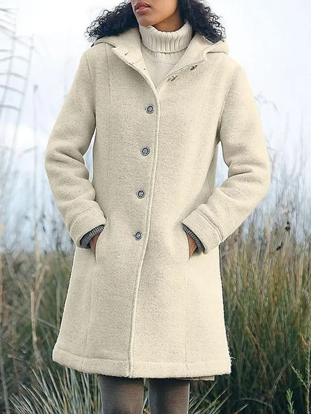 Casual Plain Hoodie Loose Teddy Jacket