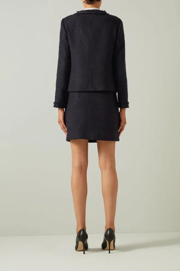 Black Tweed Pocket Detail Short Jacket