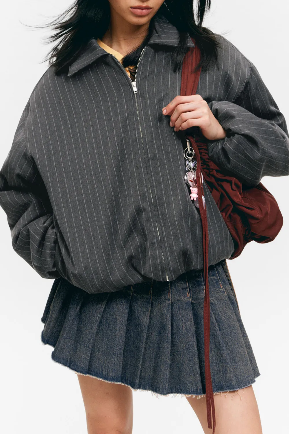 Striped Zip Up Jacket