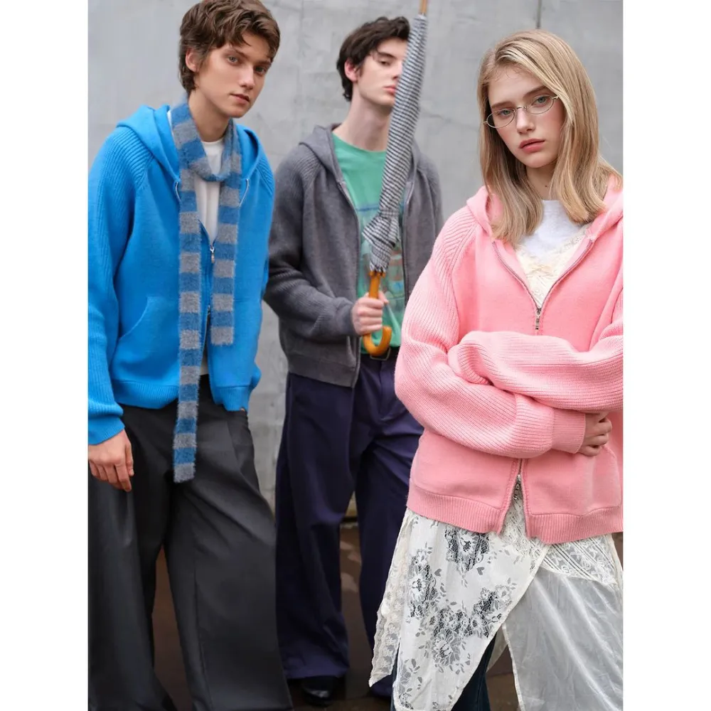 Multi-Color Anti-Pilling Loose And Simple Hooded Knitted Cardigan Sweater 2026, Fashionable, Trendy, Casual, Unisex, Versatile, And Preppy Style.