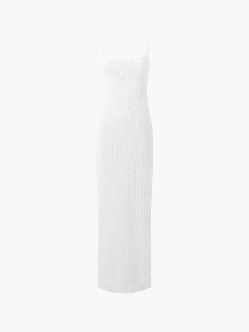 Simple Solid White Square Neck Dress