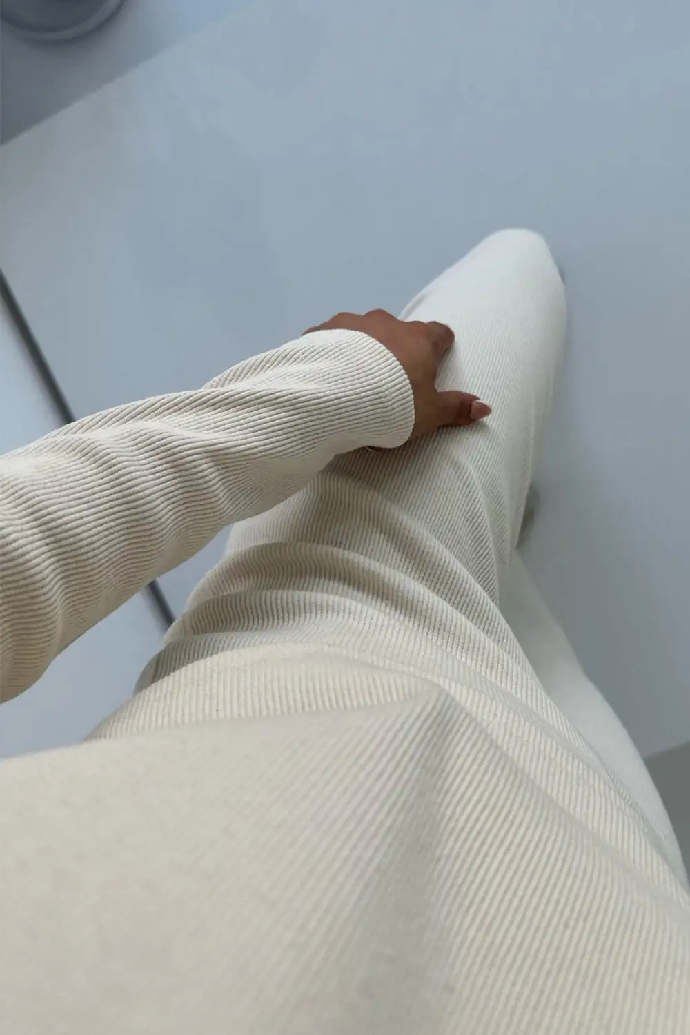 Ribbed Crew Neck Crop Top Drawstring Long Pants Set