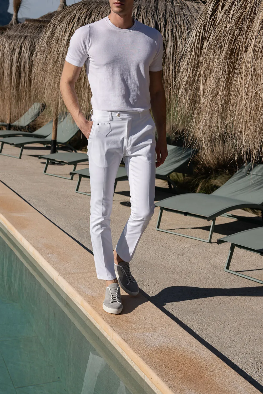 White Cotton Trousers