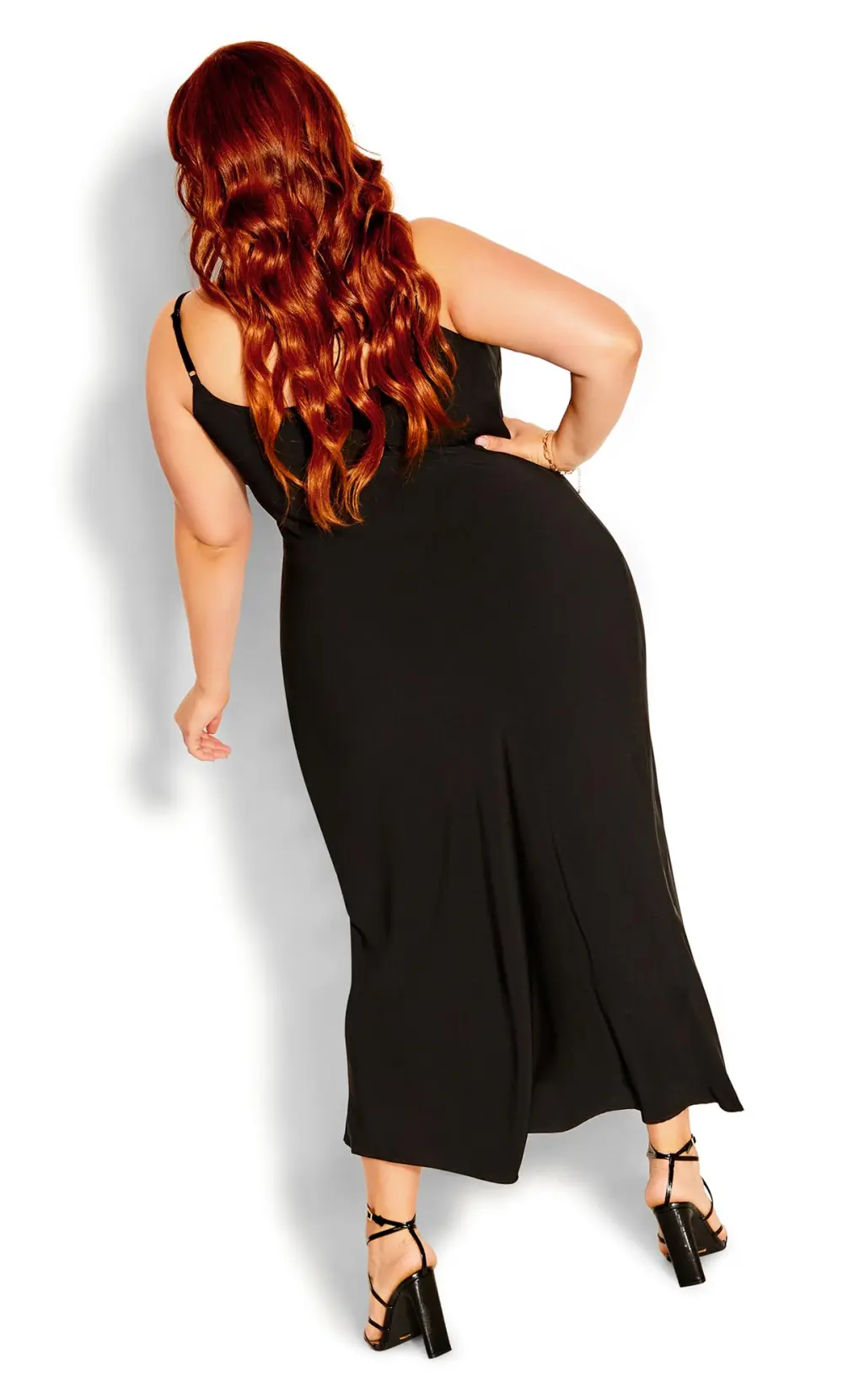 Evans Black Shimmer Slip Dress