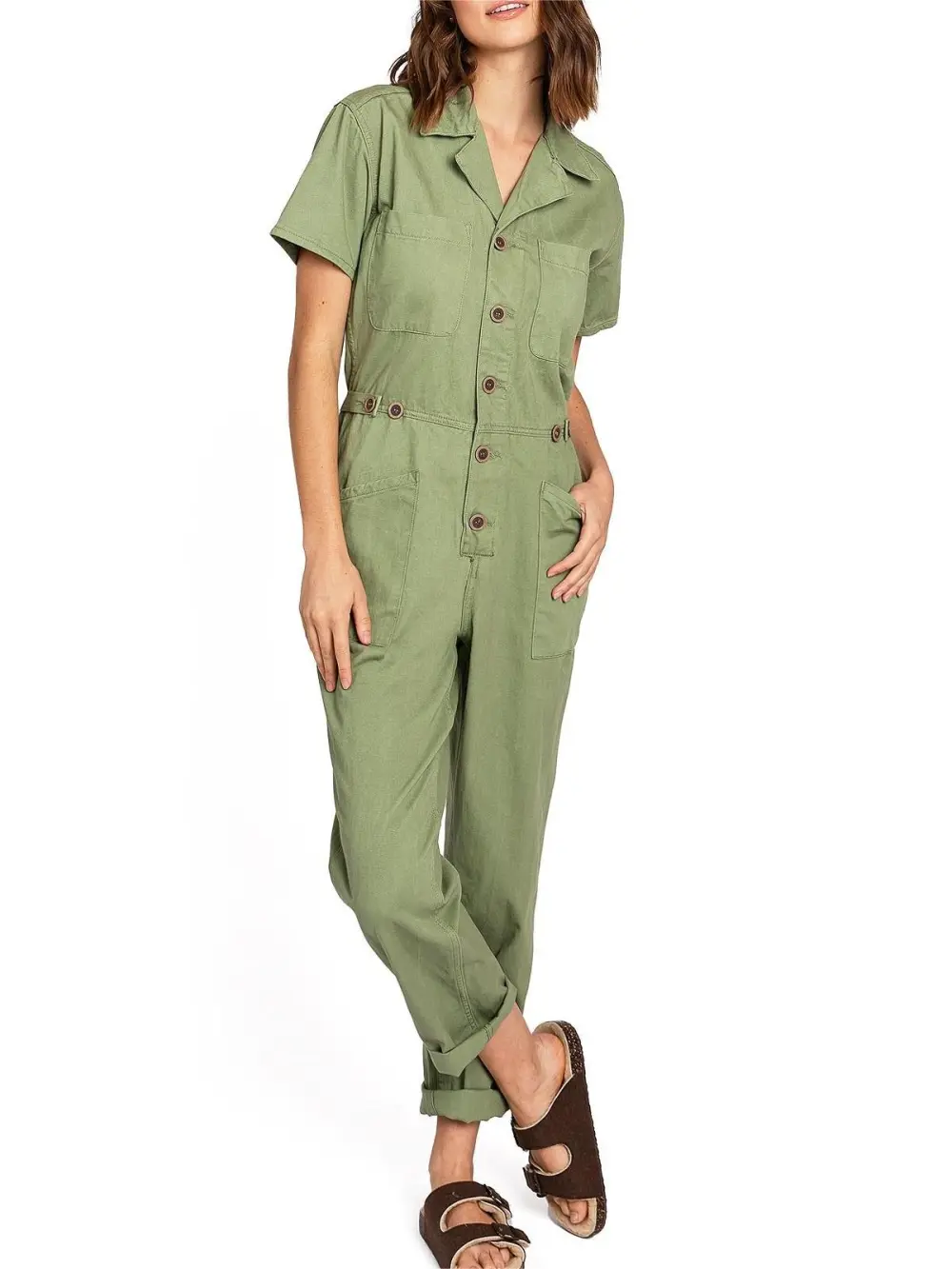 Refined Short Sleeve Aviator Jumpsuit