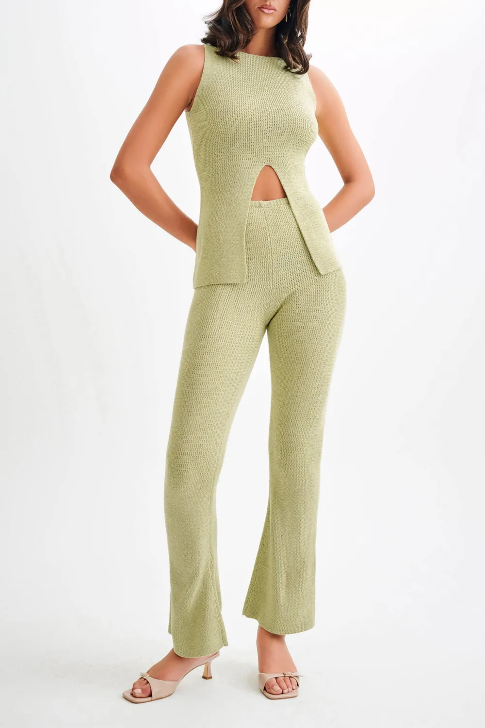 Casual Style Straight Leg Knit Pant