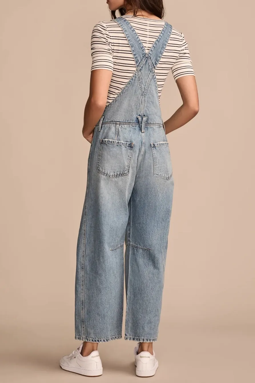 Adjustable Straps Barrel Leg Overall