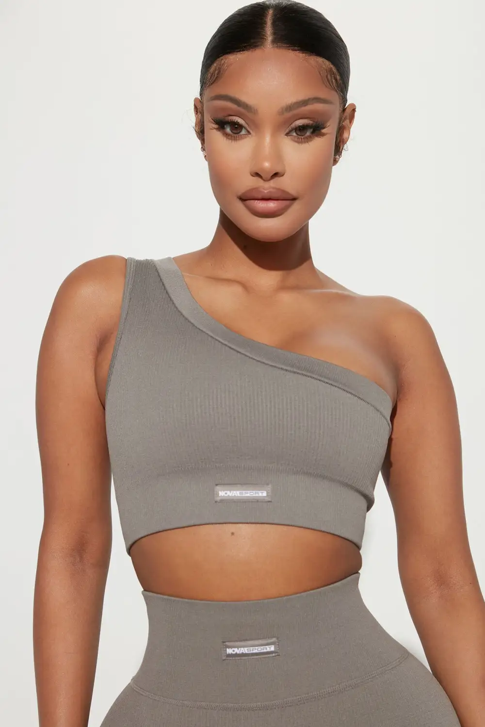 Effortless Aurora Ribbed Seamless Top - Charcoal