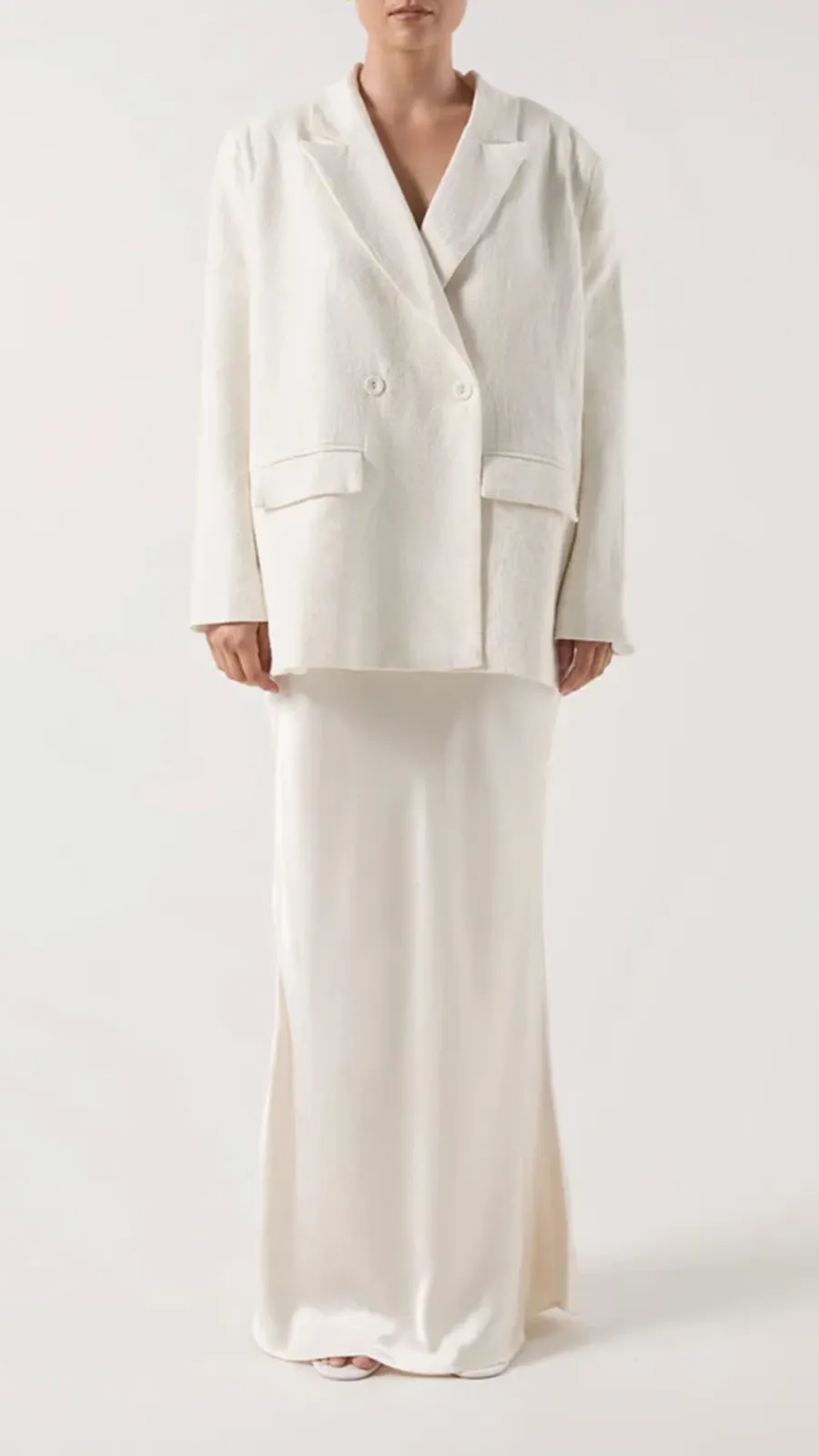 Oversized Boyfriend Blazer - White