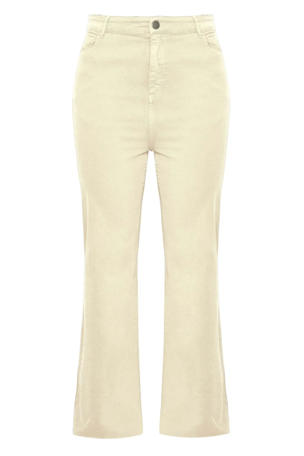 YOURS Curve Khaki Green Stretch Wide Leg Jeans