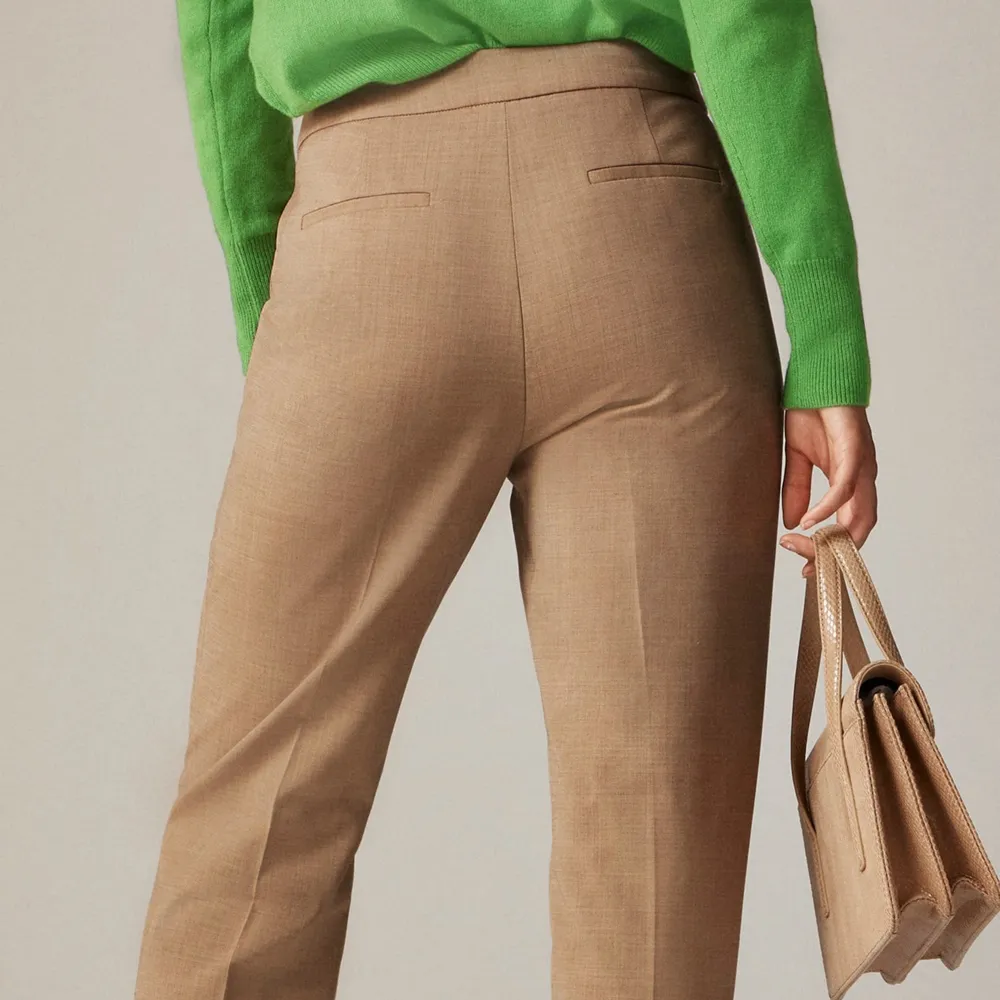 In Bi-Stretch Wool Blend Full-Length Pants