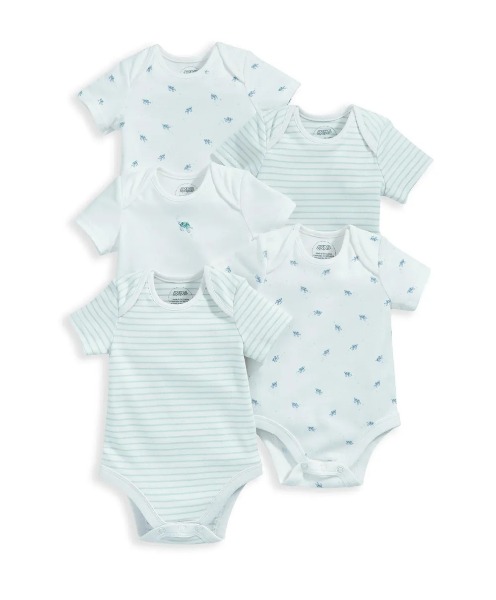 Turtle Shortsleeved Bodysuits (Set of 5)