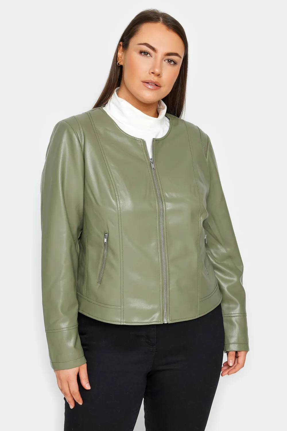 Evans Green Faux Leather Jacket