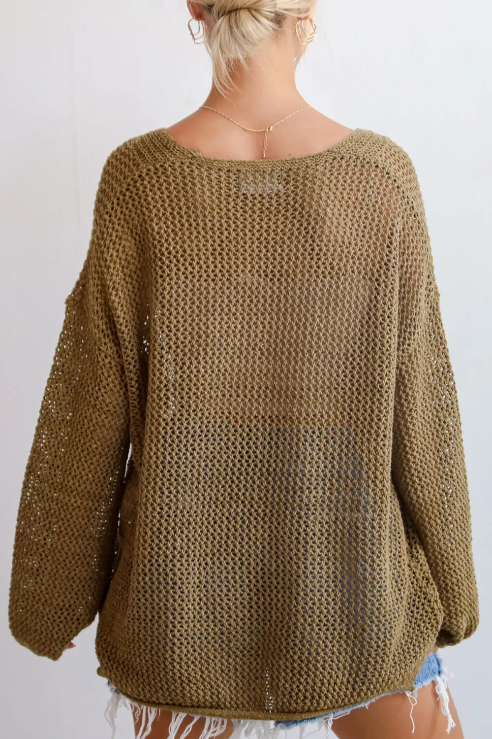 Relaxed Attitude Open Knit Sweater