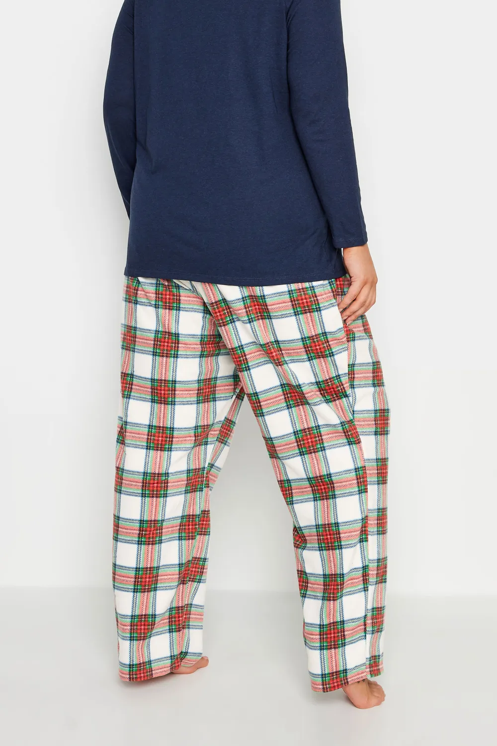 YOURS Curve Red Tartan Print Pyjama Bottoms