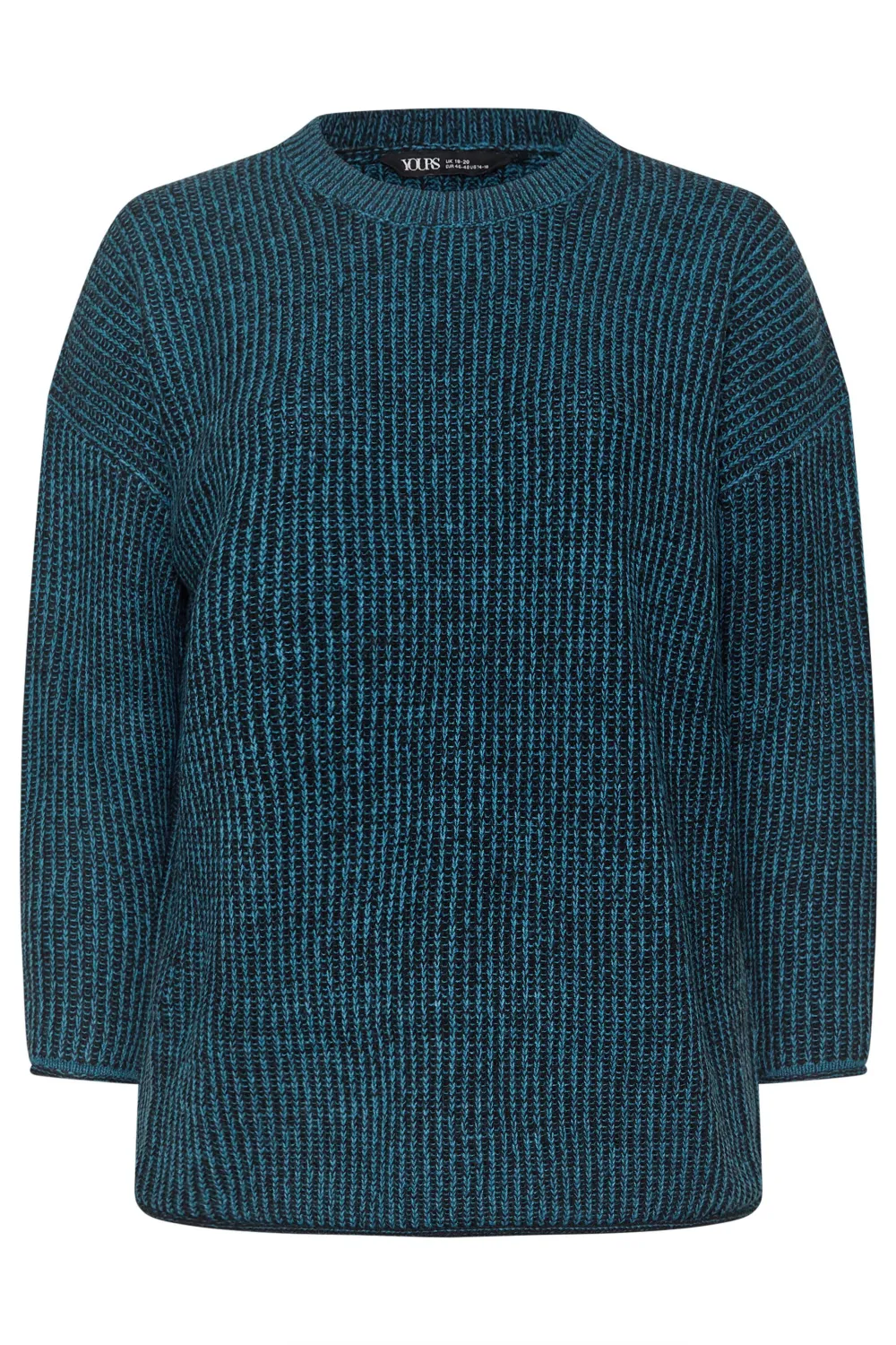 YOURS Curve Navy Blue Drop Shoulder Knitted Jumper