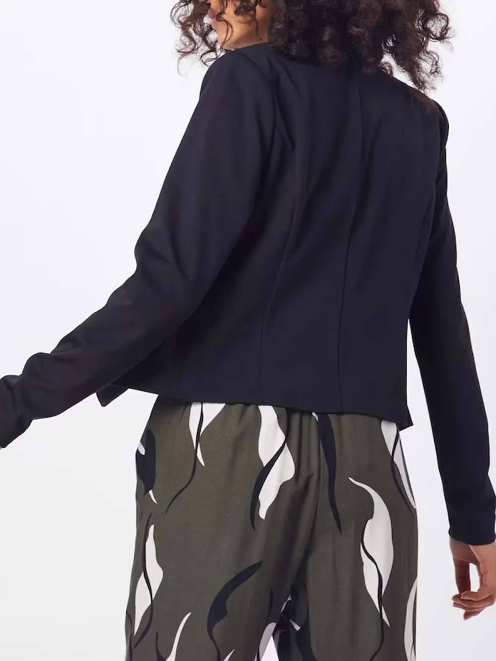 Plain Colored Collarless Blazer