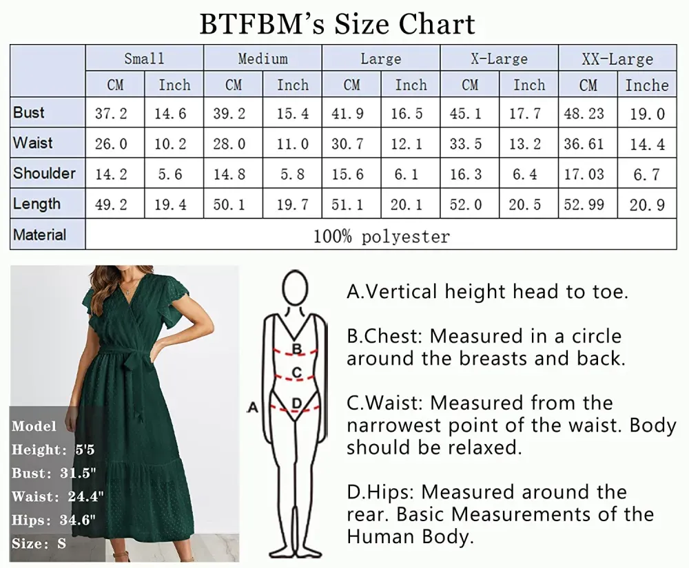 Women Summer Bohemian Floral Casual Wrap V Neck Ruffle Cap Sleeveless Belt A-Line Pleated Hem Swing Midi Sun Dress