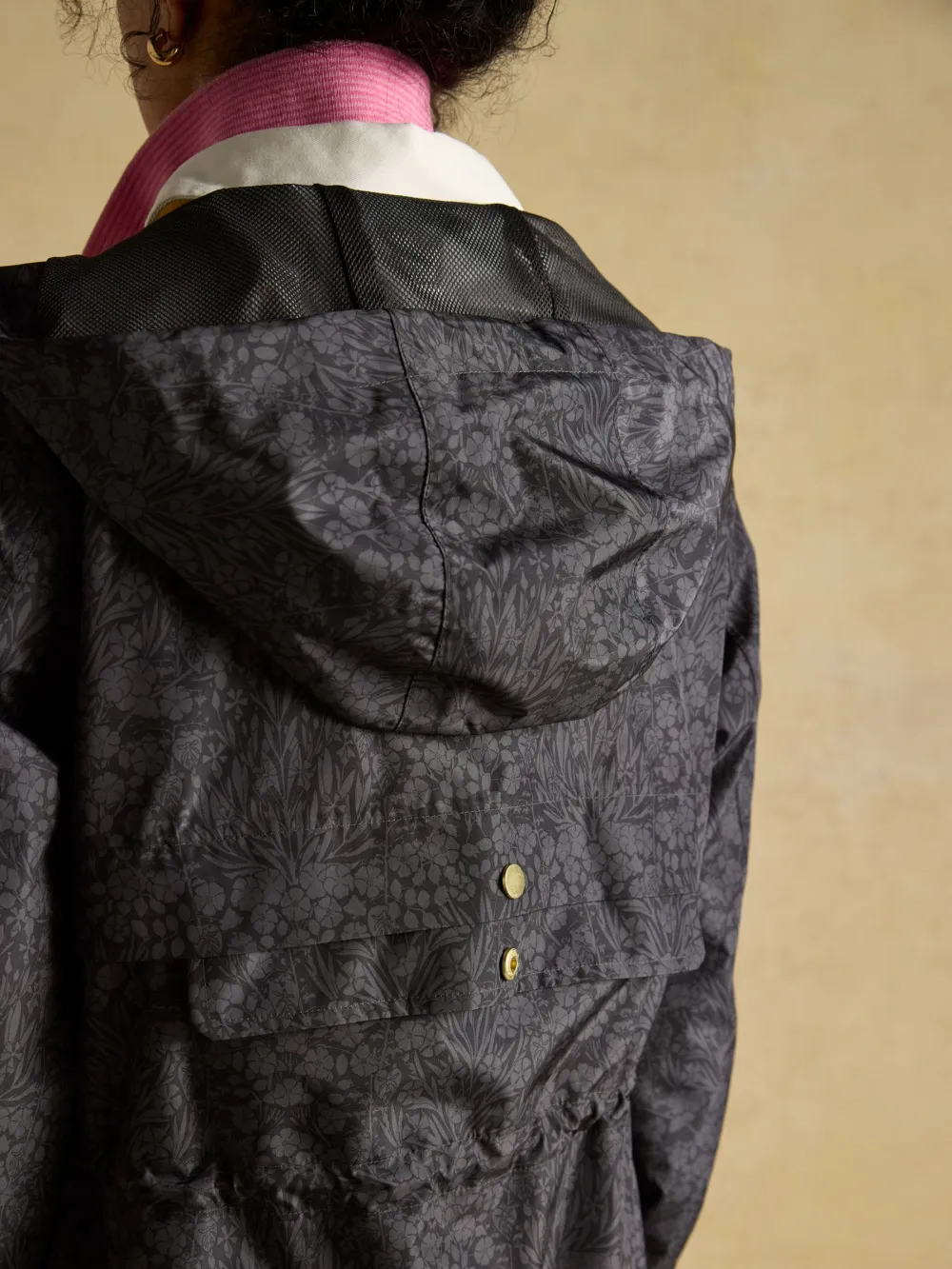 Black Waterproof Foldable Raincoat With Hood