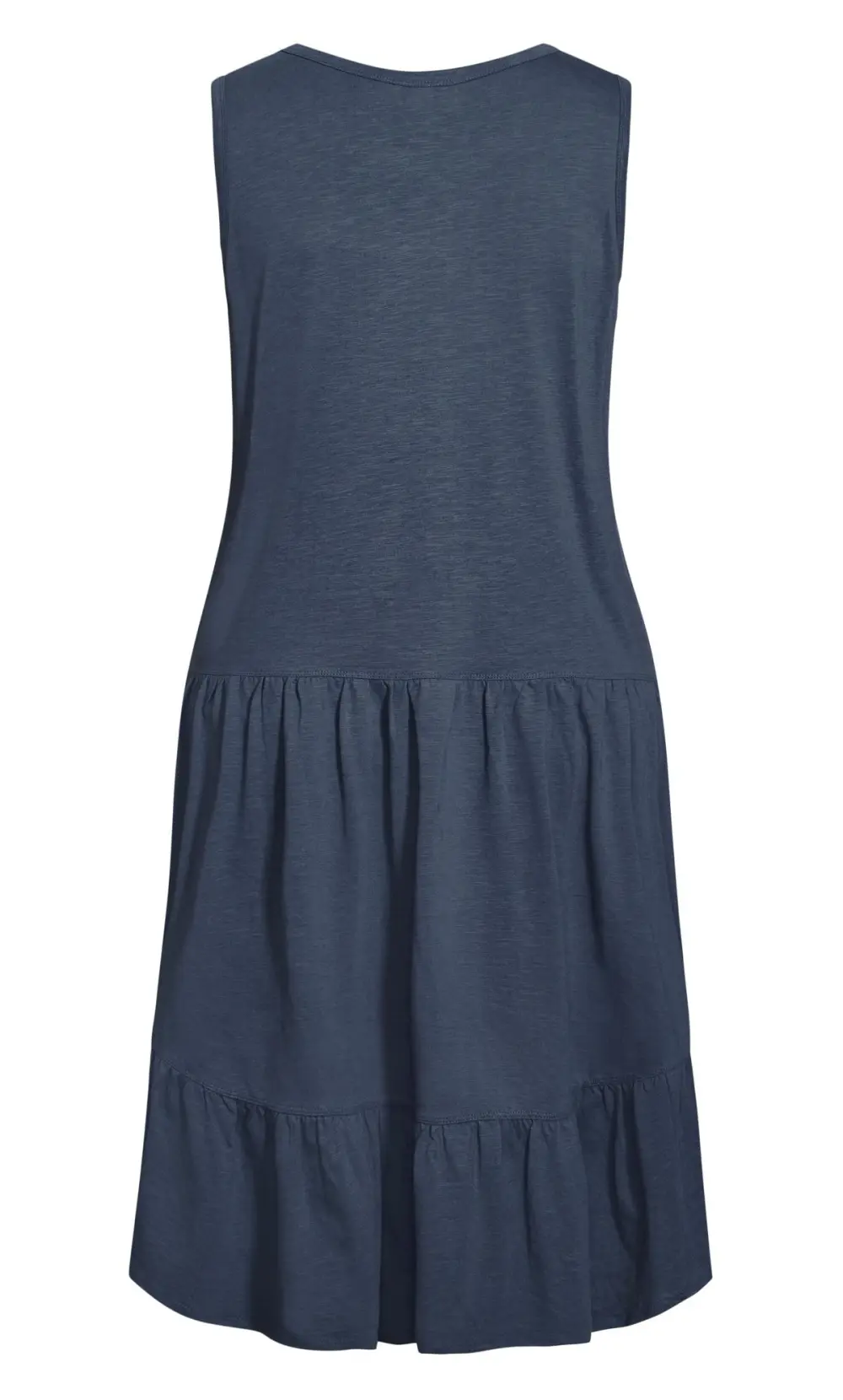 Evans Navy Blue Dipped Frill Hem Midi Dress