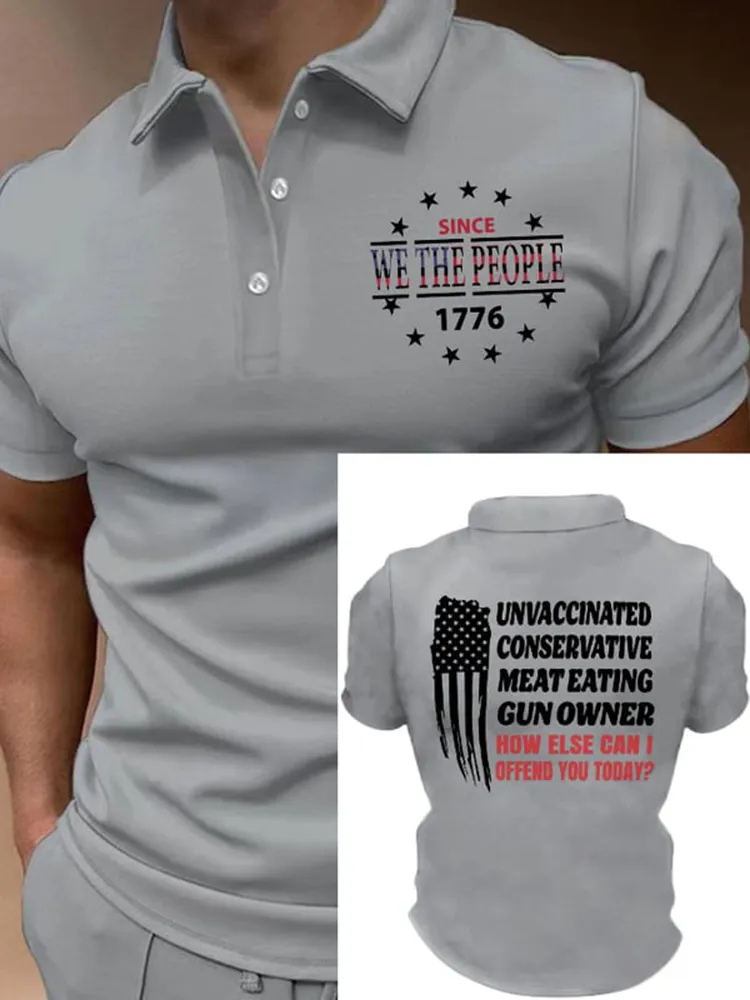 Men'S Shirt Since We The People 1776 Short-Sleeved POLO Shirt