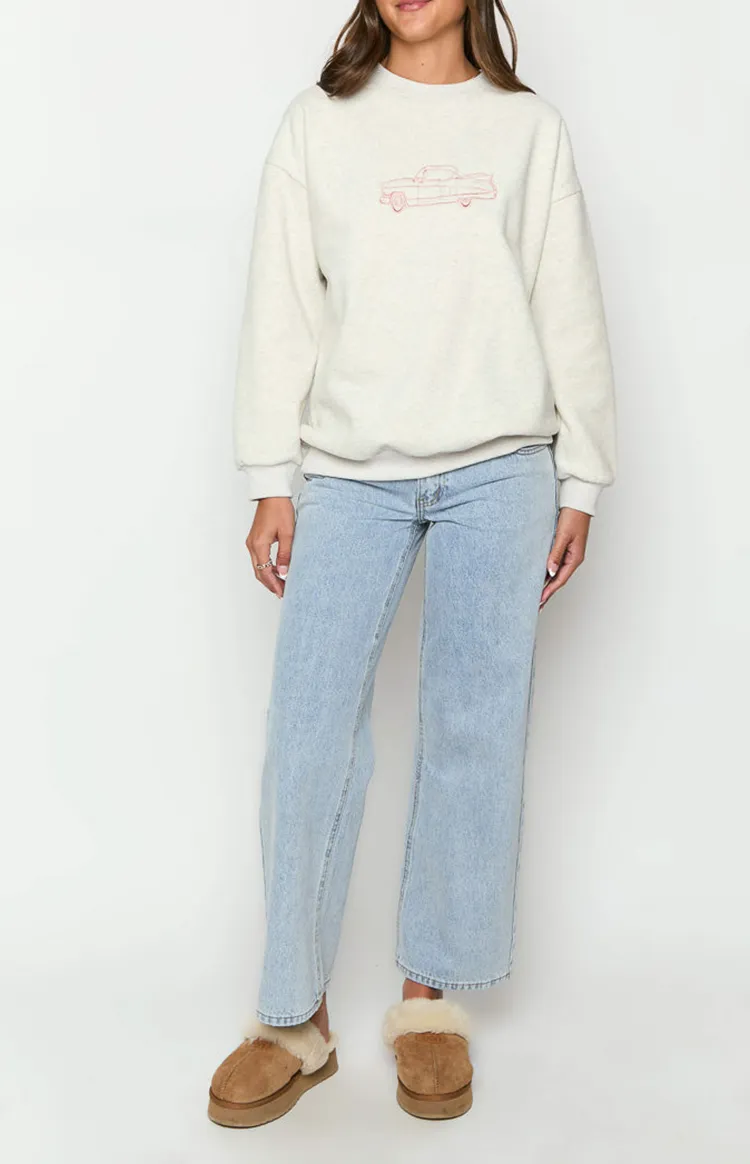 Crew Neck Solid Color Sweatshirt