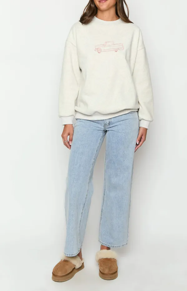 Crew Neck Solid Color Sweatshirt