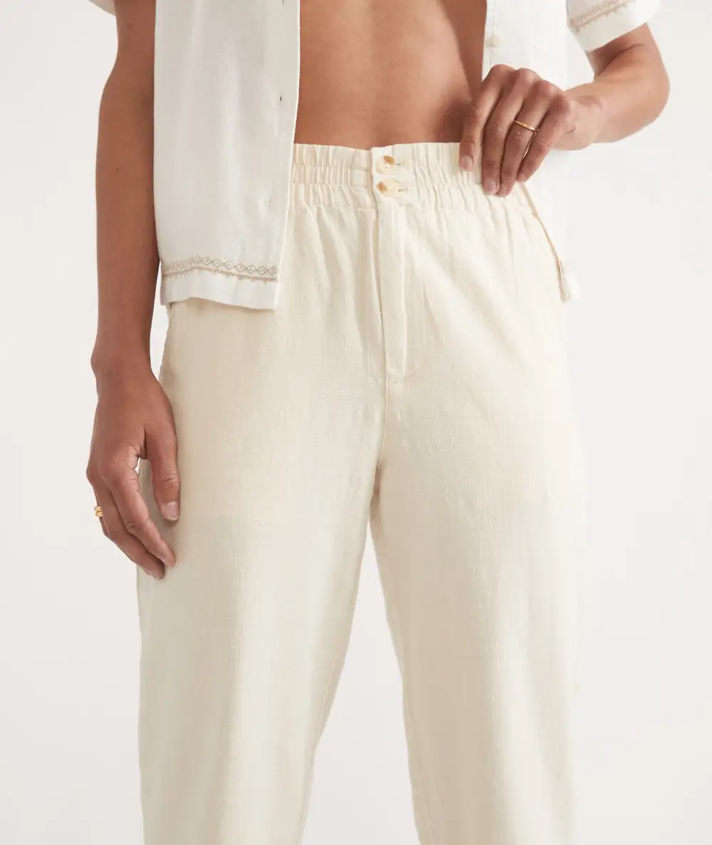 Crisp White Cropped Trousers